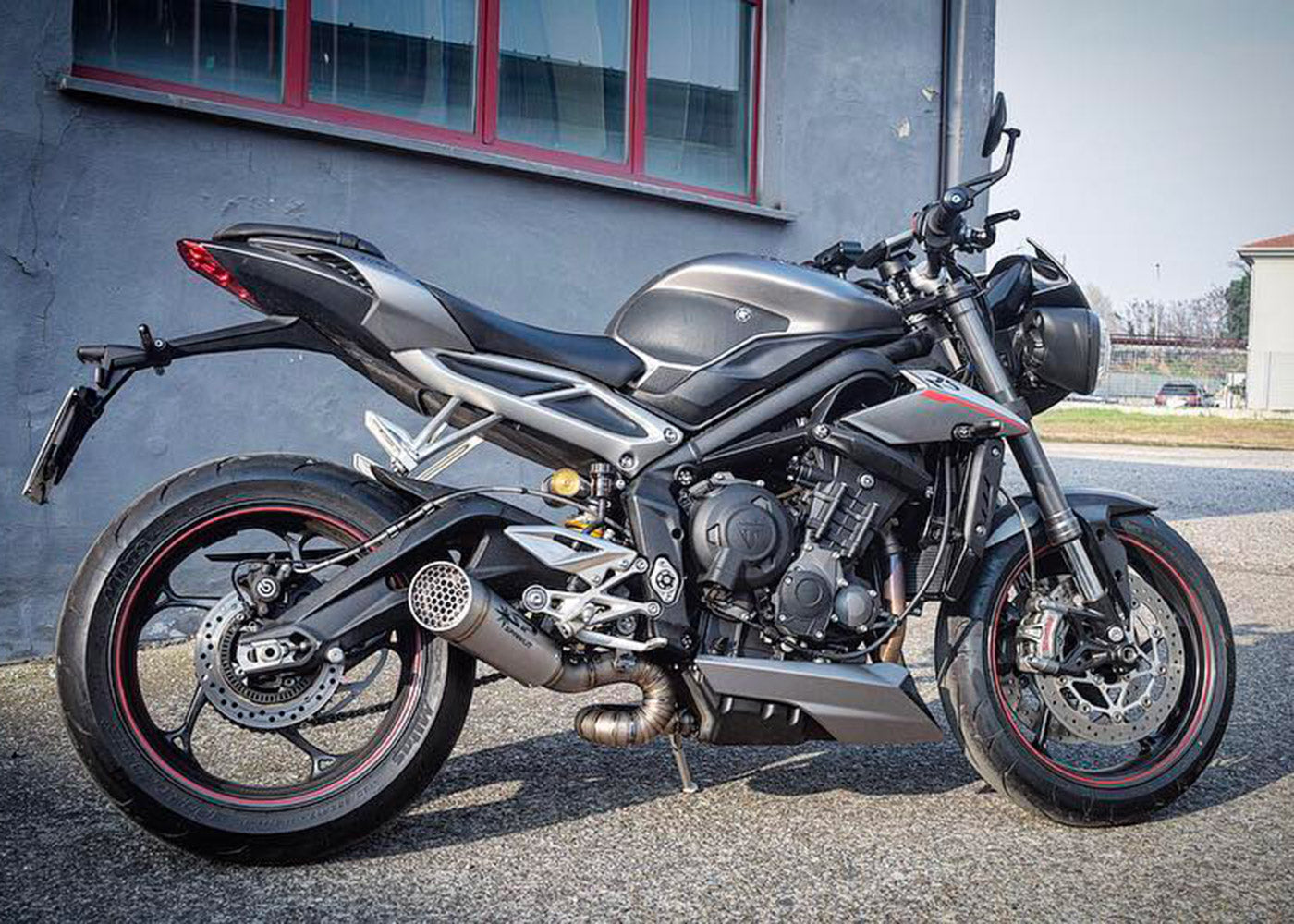 Spark Exhaust Halbkomplette Anlage Racing Satz Grid-O Titanium Triumph Street Triple 765 R/RS (17-26) GTR0501T