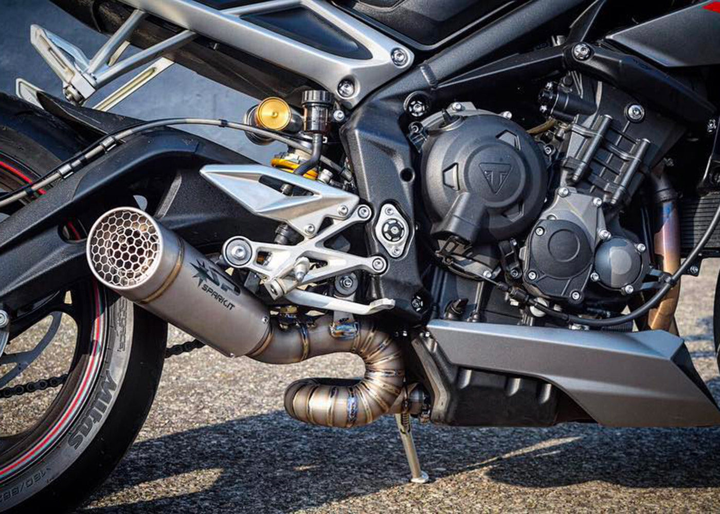 Spark Exhaust Halbkomplette Anlage Racing Satz Grid-O Titanium Triumph Street Triple 765 R/RS (17-26) GTR0501T
