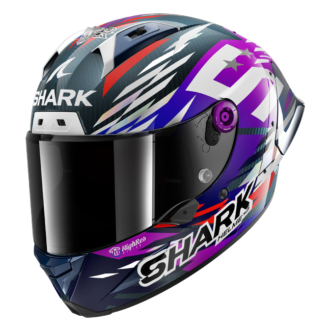 Shark Aeron GP FIM 2 Johann Zarco Signature 2026 Replica DVU HE4104 — Dreiviertelansicht von vorn