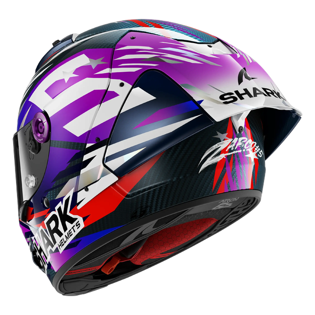 Shark Aeron GP FIM 2 Johann Zarco Signature 2026 Replica DVU HE4104 — Dreiviertelansicht von hinten