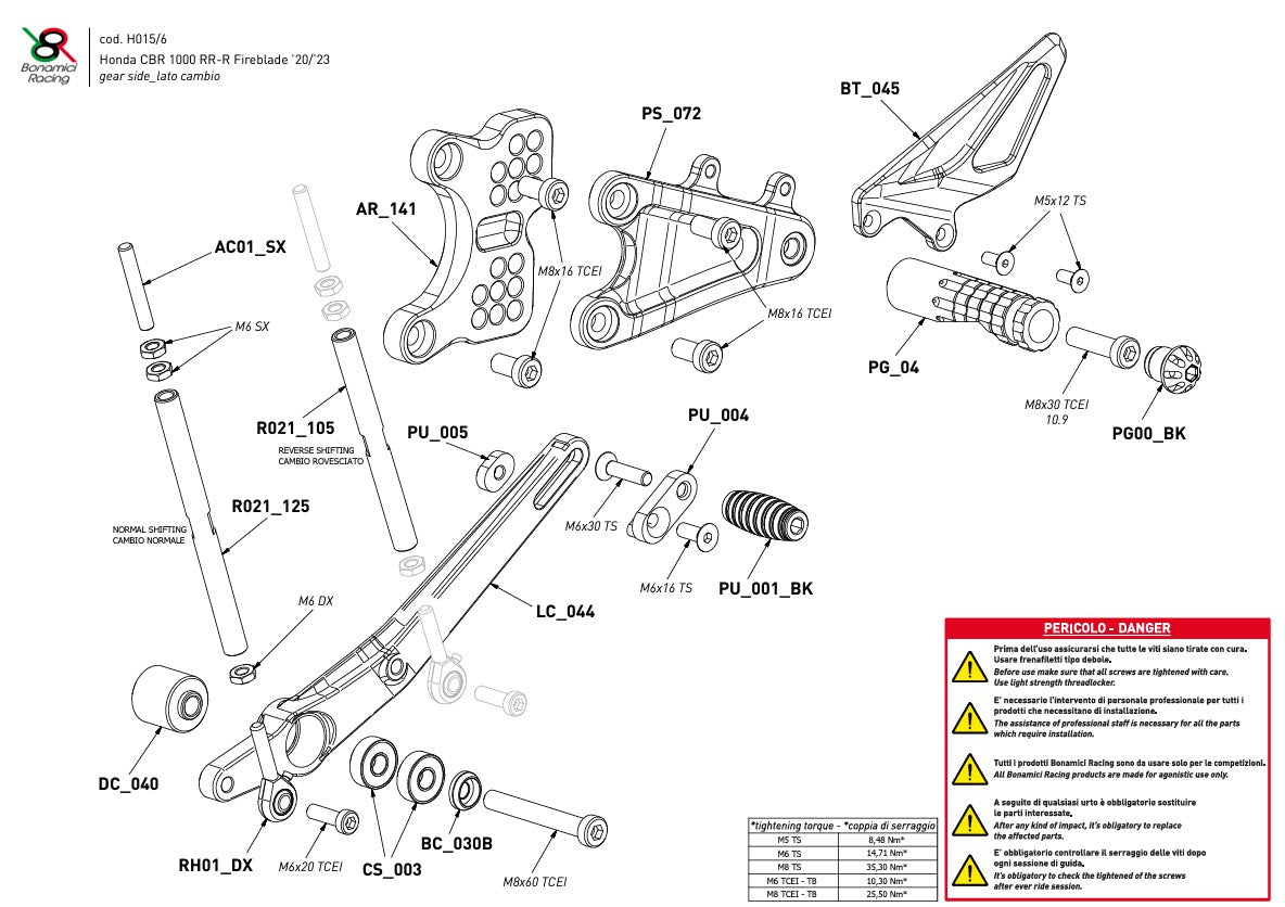 Impianto di frenata Bonamici Racing Honda CBR 1000 RR-R SC82 (20-25) H016 