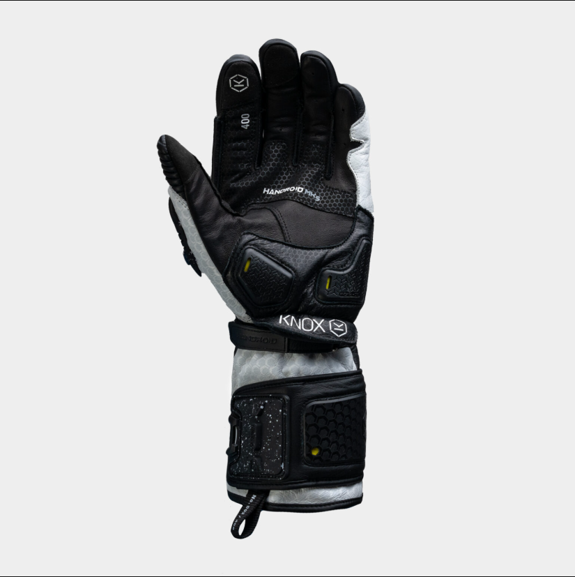 Knox Handroid MK5 guanti da corsa in pelle | Uomo | Nero/Bianco | 11769404101 