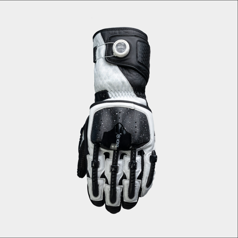 Knox Handroid MK5 guanti da corsa in pelle | Uomo | Nero/Bianco | 11769404101 