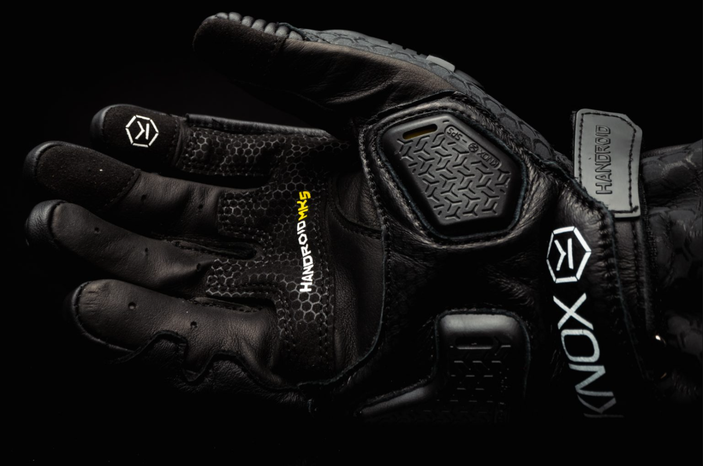 Knox Handroid MK5 guanti da corsa in pelle | Uomo | Nero | 11769404100 