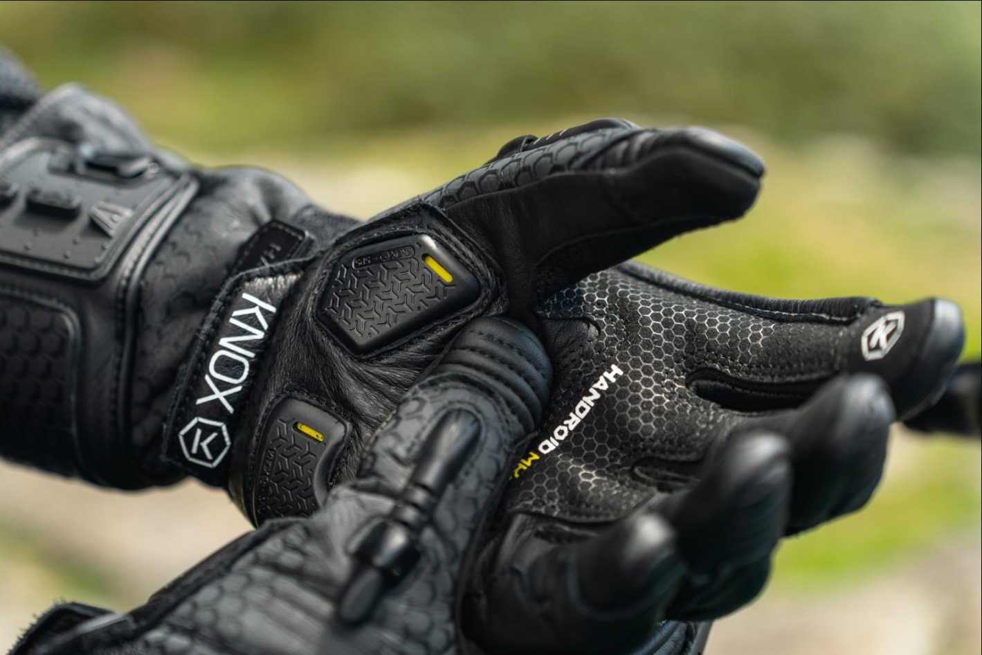 Knox Handroid MK5 guanti da corsa in pelle | Uomo | Nero | 11769404100 