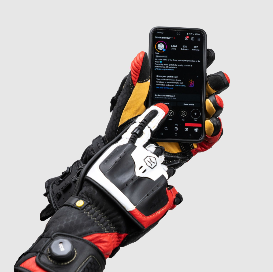 Knox Handroid MK5 Guanti da Corsa in Pelle | Uomo | Rosso | 11769404105 