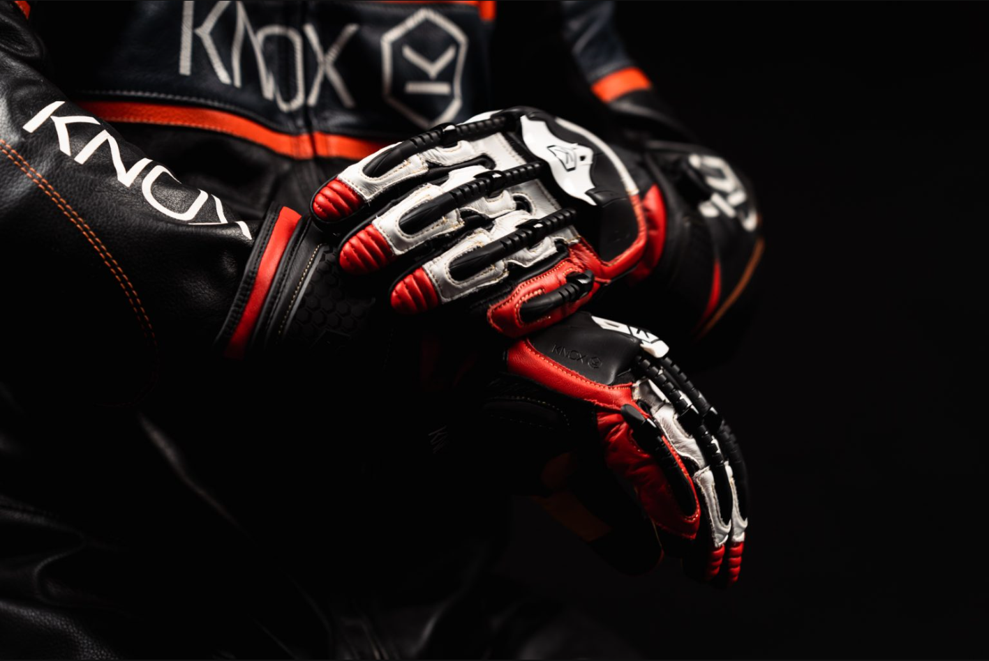 Knox Handroid MK5 Guanti da Corsa in Pelle | Uomo | Rosso | 11769404105 