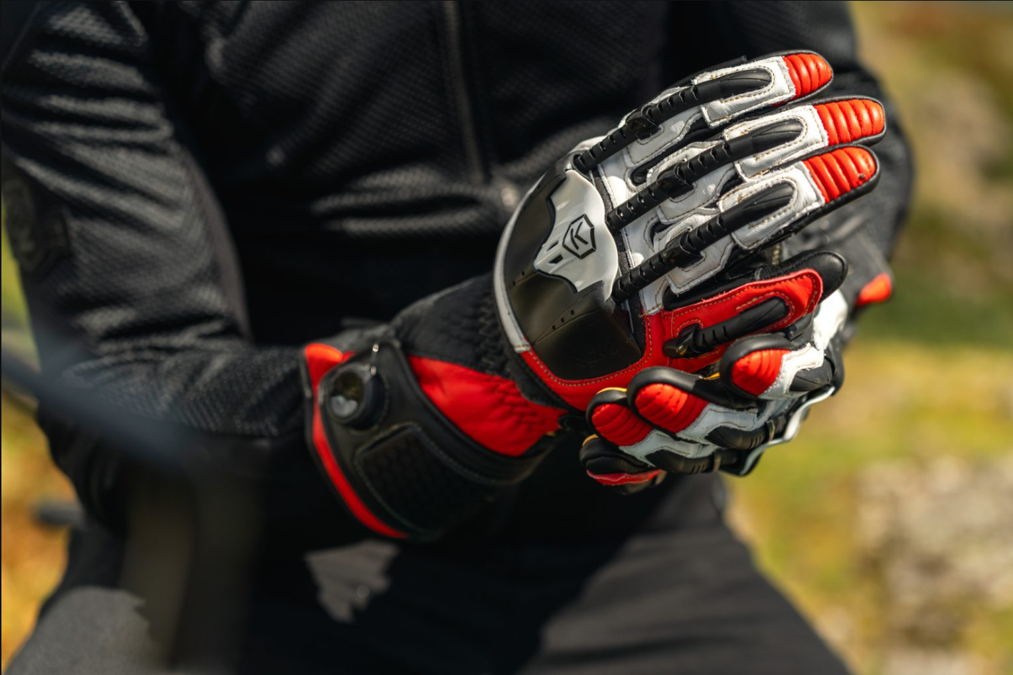 Knox Handroid MK5 Guanti da Corsa in Pelle | Uomo | Rosso | 11769404105 