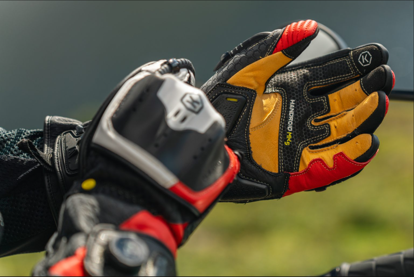 Knox Handroid MK5 Guanti da Corsa in Pelle | Uomo | Rosso | 11769404105 