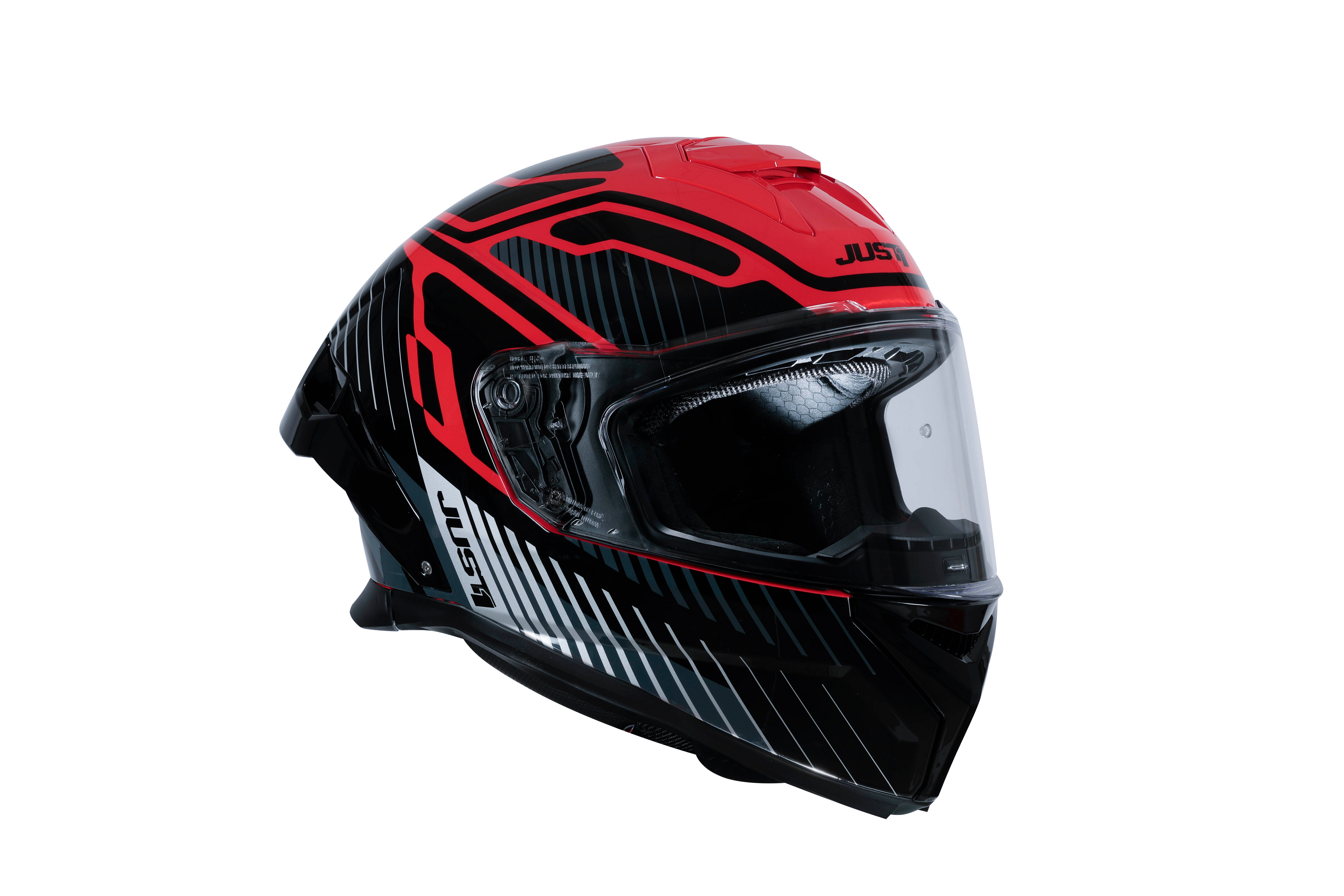 Casco Just1 J-STR Tactical Argento / Rosso Lucido 6030390171003 