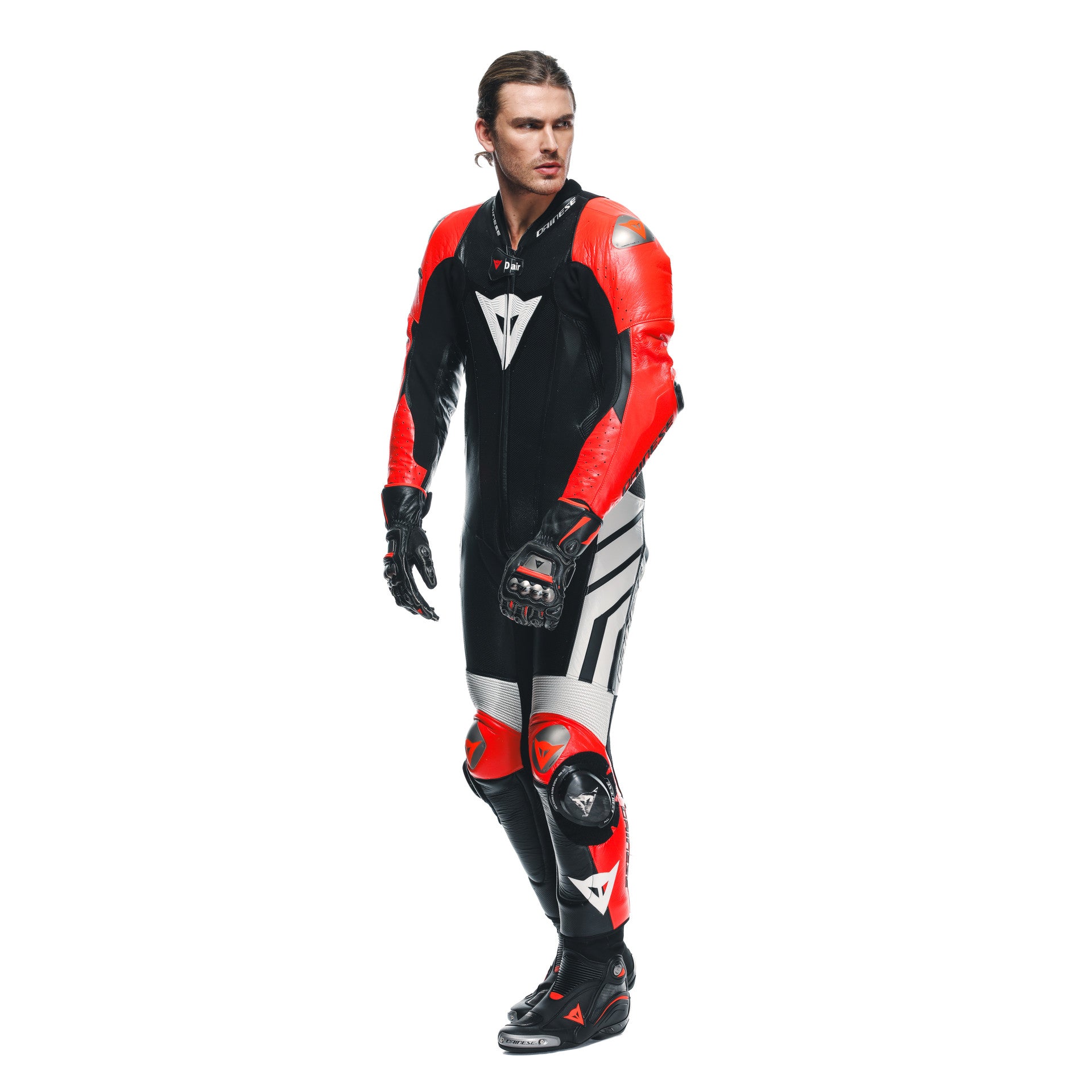 Mugello 3 D-AIR® Dainese Combinazione in pelle monopezzo. Uomini | Nero/rosso
