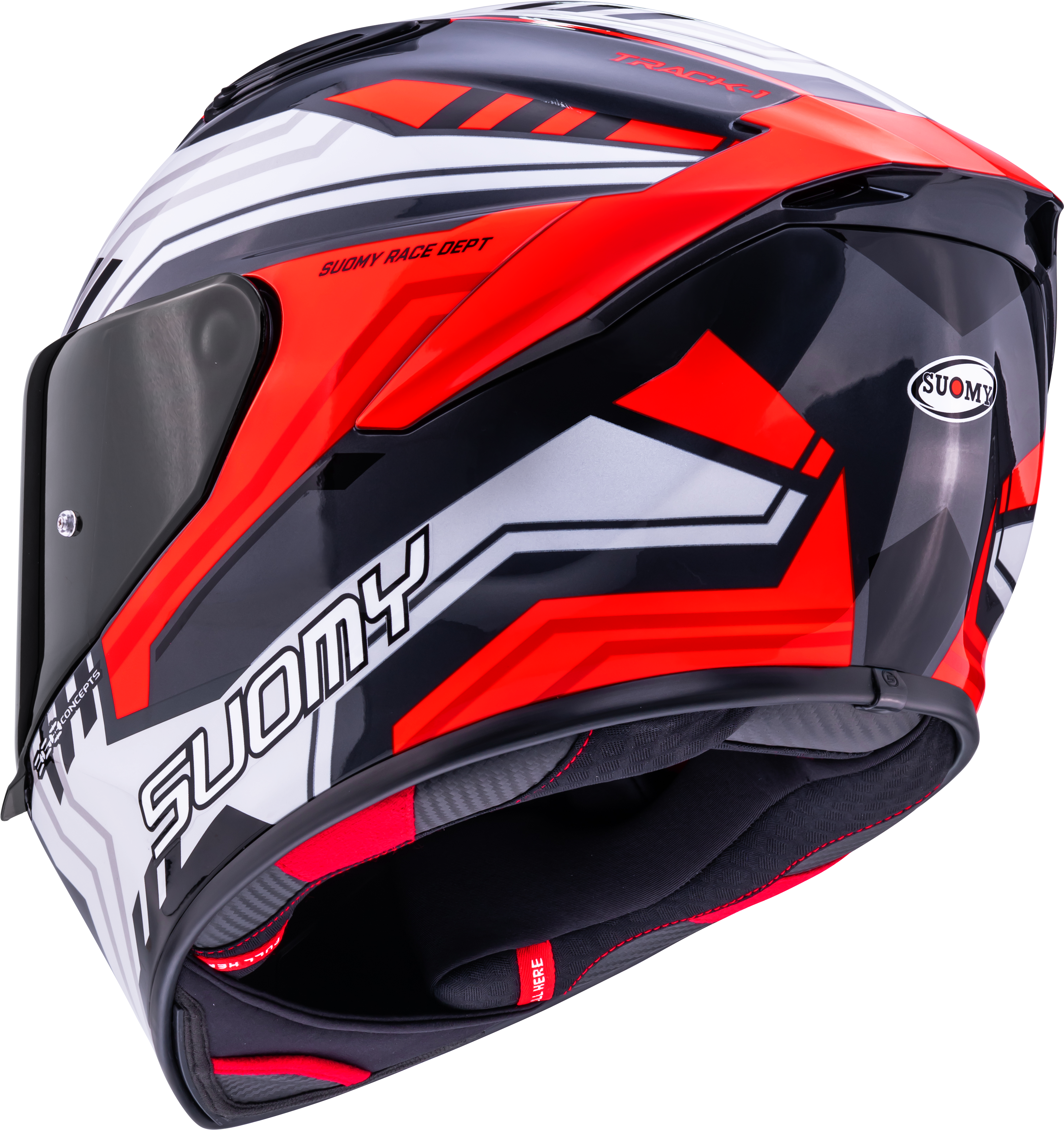 Casco Suomy Track-1 Framework Bianco/Rosso K6T10022 