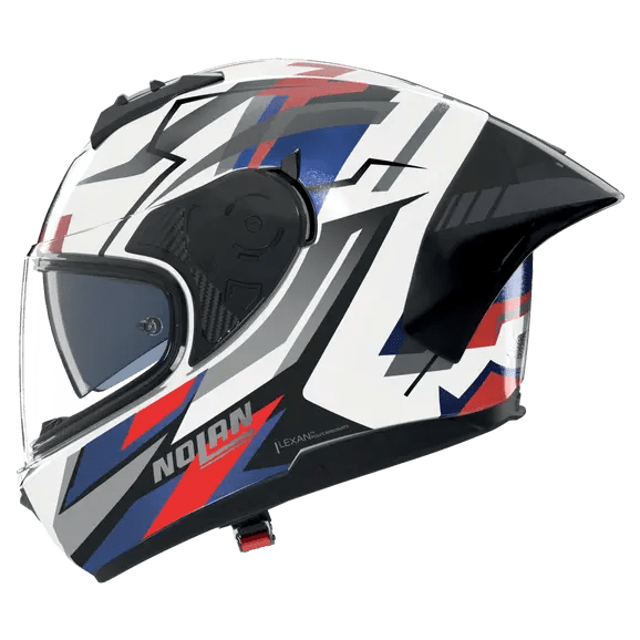 Nolan N60-6 Sport Casco Corsa Bianco / Blu / Rosso / Finitura Opaca 355 