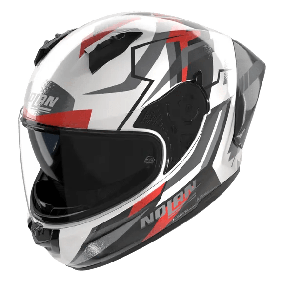 Nolan N60-6 Sport Casco Corsa Bianco / Nero / Rosso / Finitura Metallizzata 356 