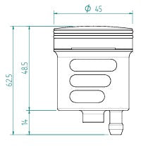 Contenitore di olio freno e frizione Lightch 30cm³- CNC Alluminio, colorato | Serbatoio universale per motociclette