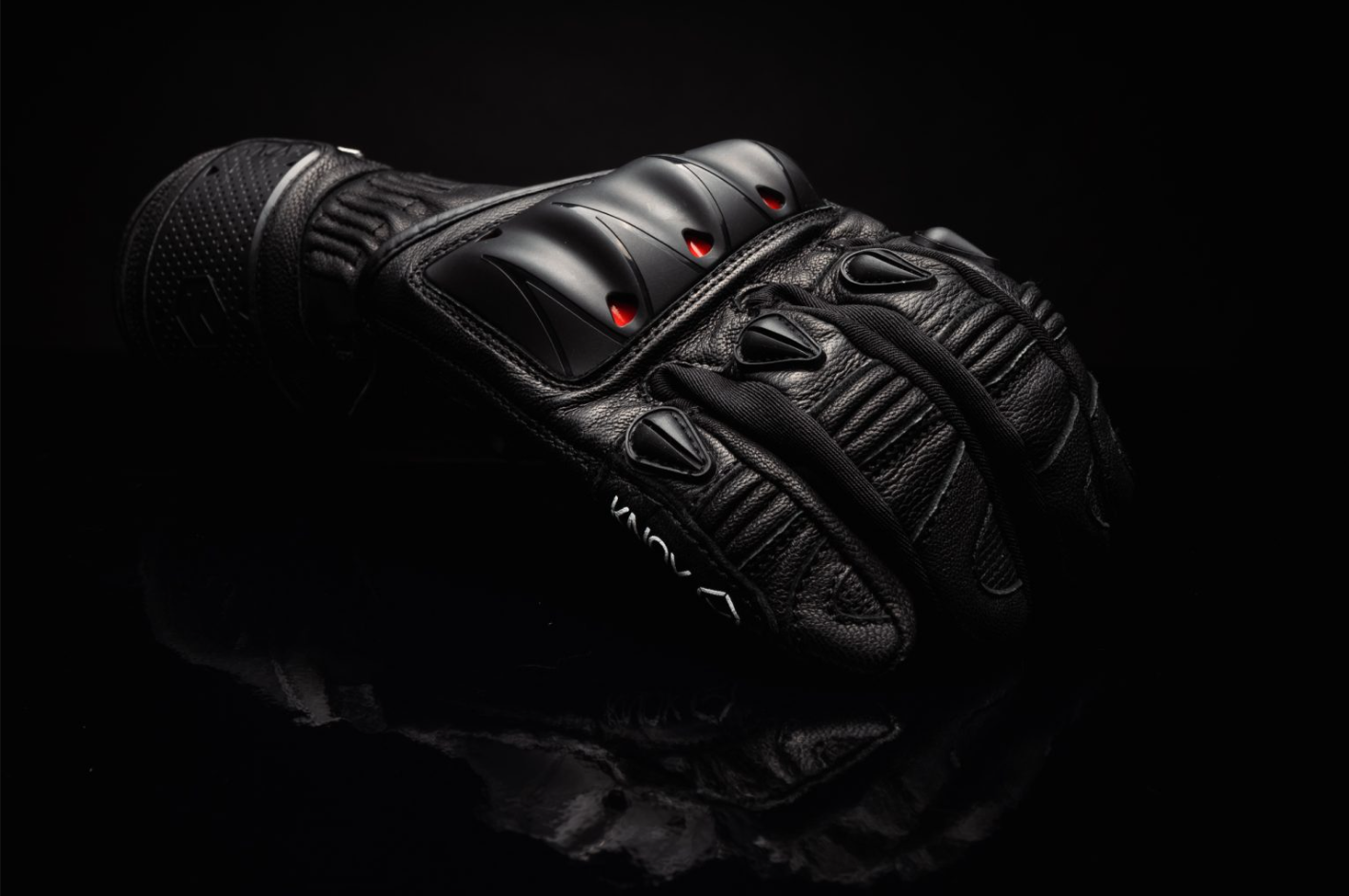 Knox Oulton MK2 Sport guanti in pelle | Uomo | Nero/Rosso | 1011352110030 