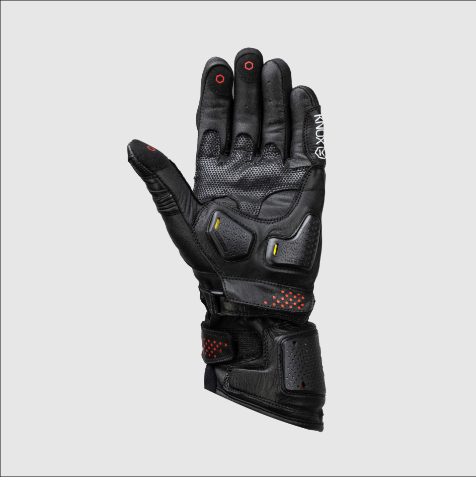 Knox Oulton MK2 Sport guanti in pelle | Uomo | Nero/Rosso | 1011352110030 