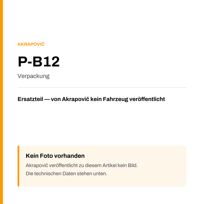 Akrapovic Verpackung P-B12 — Platzhalter, kein Herstellerfoto verfügbar