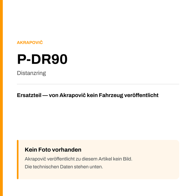Akrapovic Distanzring P-DR90 — Platzhalter, kein Herstellerfoto verfügbar