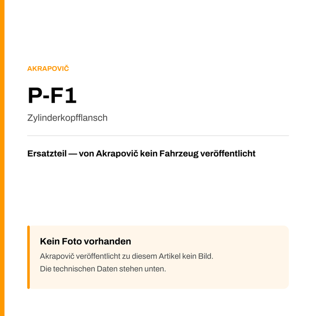 Akrapovic Zylinderkopfflansch P-F1 — Platzhalter, kein Herstellerfoto verfügbar