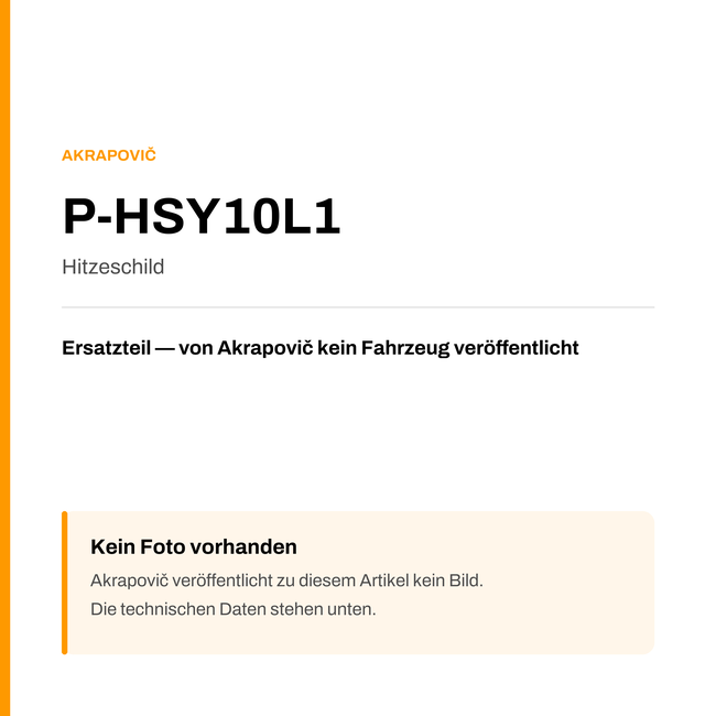 Akrapovic Hitzeschild P-HSY10L1 — Platzhalter, kein Herstellerfoto verfügbar