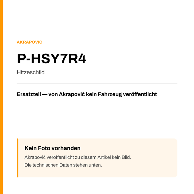 Akrapovic Hitzeschild P-HSY7R4 — Platzhalter, kein Herstellerfoto verfügbar