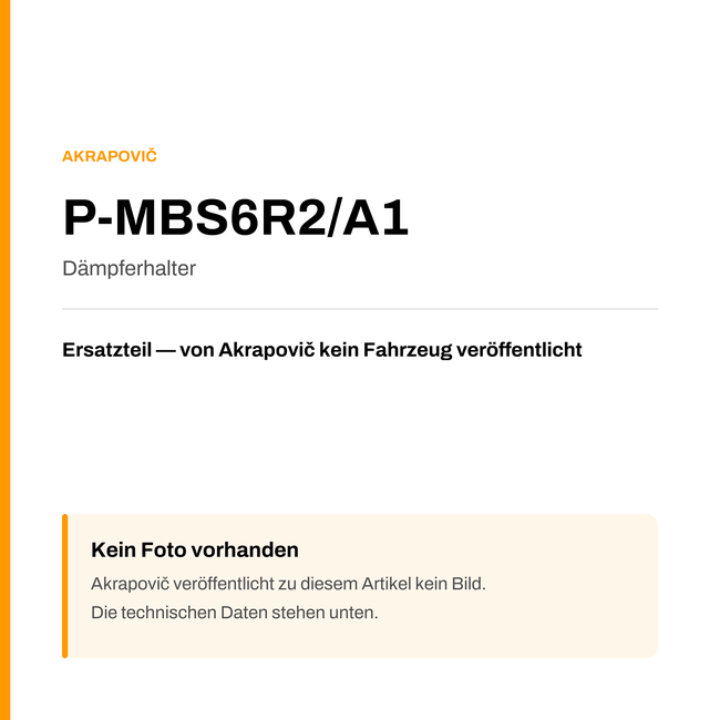 Akrapovic Dämpferhalter P-MBS6R2/A1 — Platzhalter, kein Herstellerfoto verfügbar