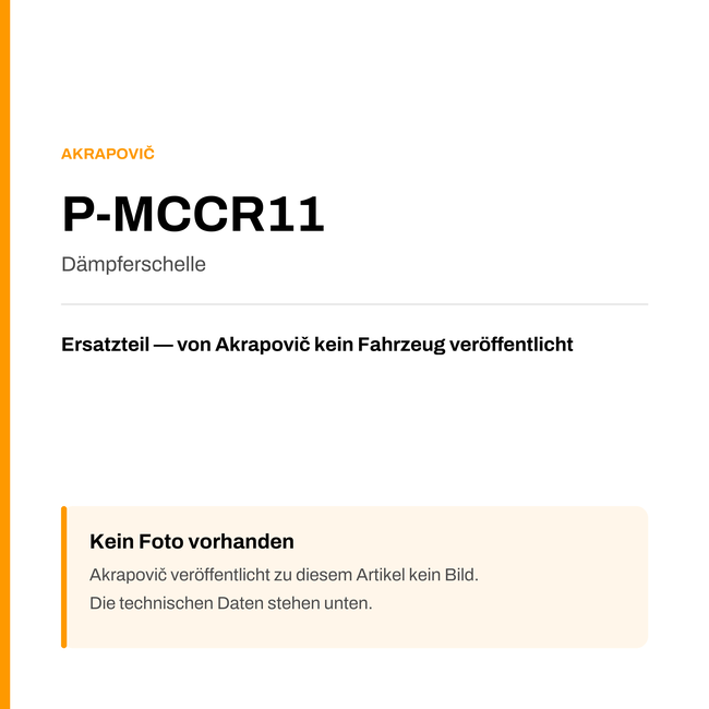 Akrapovic Dämpferschelle P-MCCR11 — Platzhalter, kein Herstellerfoto verfügbar