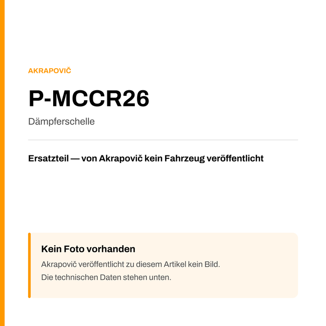 Akrapovic Dämpferschelle P-MCCR26 — Platzhalter, kein Herstellerfoto verfügbar