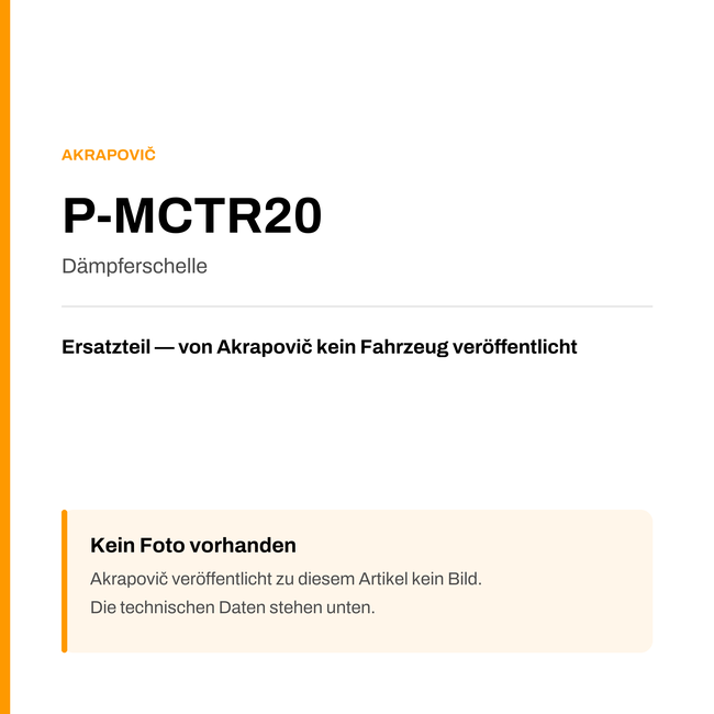 Akrapovic Dämpferschelle P-MCTR20 — Platzhalter, kein Herstellerfoto verfügbar