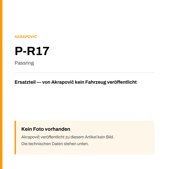 Akrapovic Passring P-R17 — Platzhalter, kein Herstellerfoto verfügbar