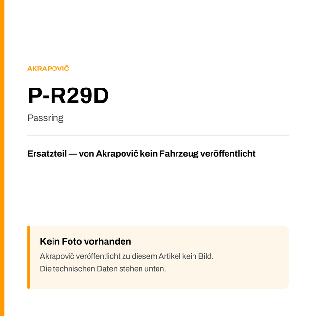 Akrapovic Passring P-R29D — Platzhalter, kein Herstellerfoto verfügbar