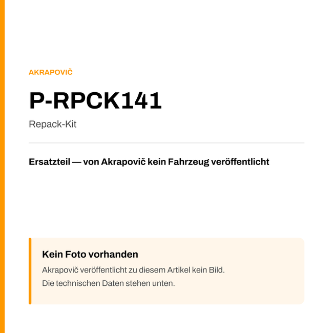 Akrapovic Repack-Kit P-RPCK141 — Platzhalter, kein Herstellerfoto verfügbar