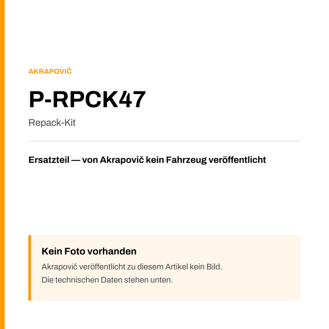 Akrapovic Repack-Kit P-RPCK47 — Platzhalter, kein Herstellerfoto verfügbar