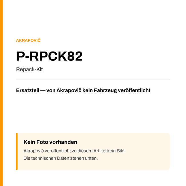 Akrapovic Repack-Kit P-RPCK82 — Platzhalter, kein Herstellerfoto verfügbar
