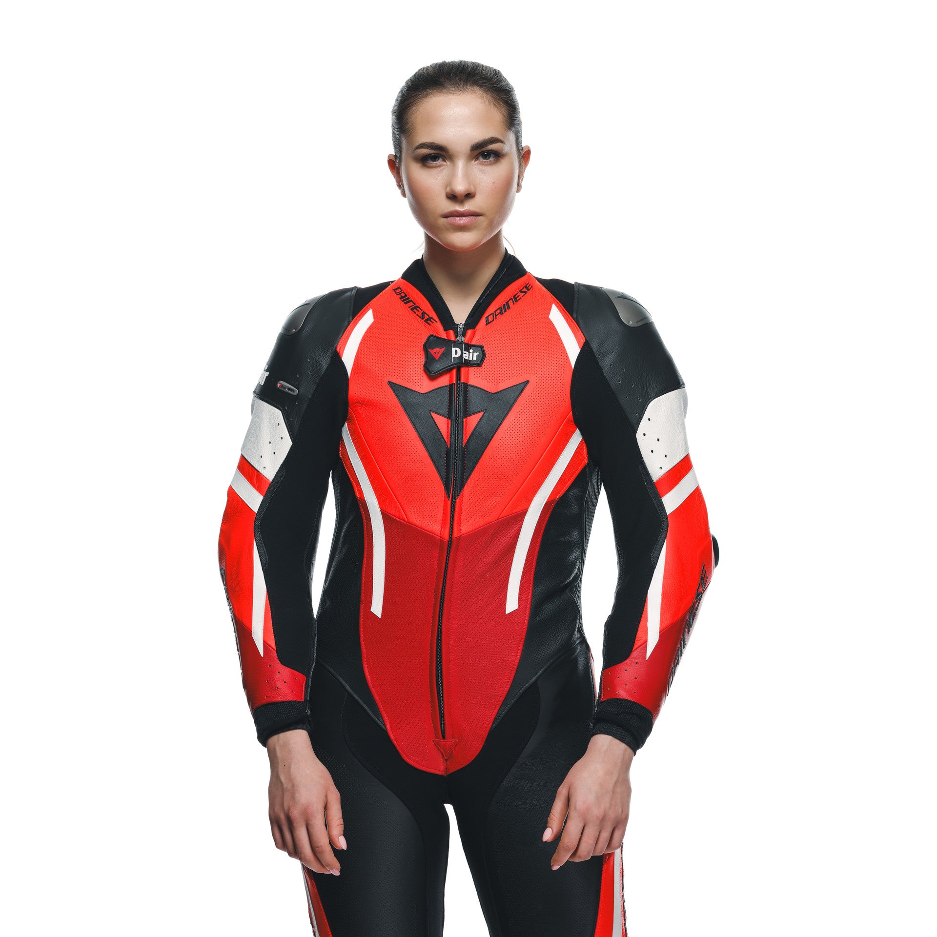 Dainese Misano 3 Lady D-AIR® in pelle monopezzo per una tuta da corsa airbag | Donne | Rosso