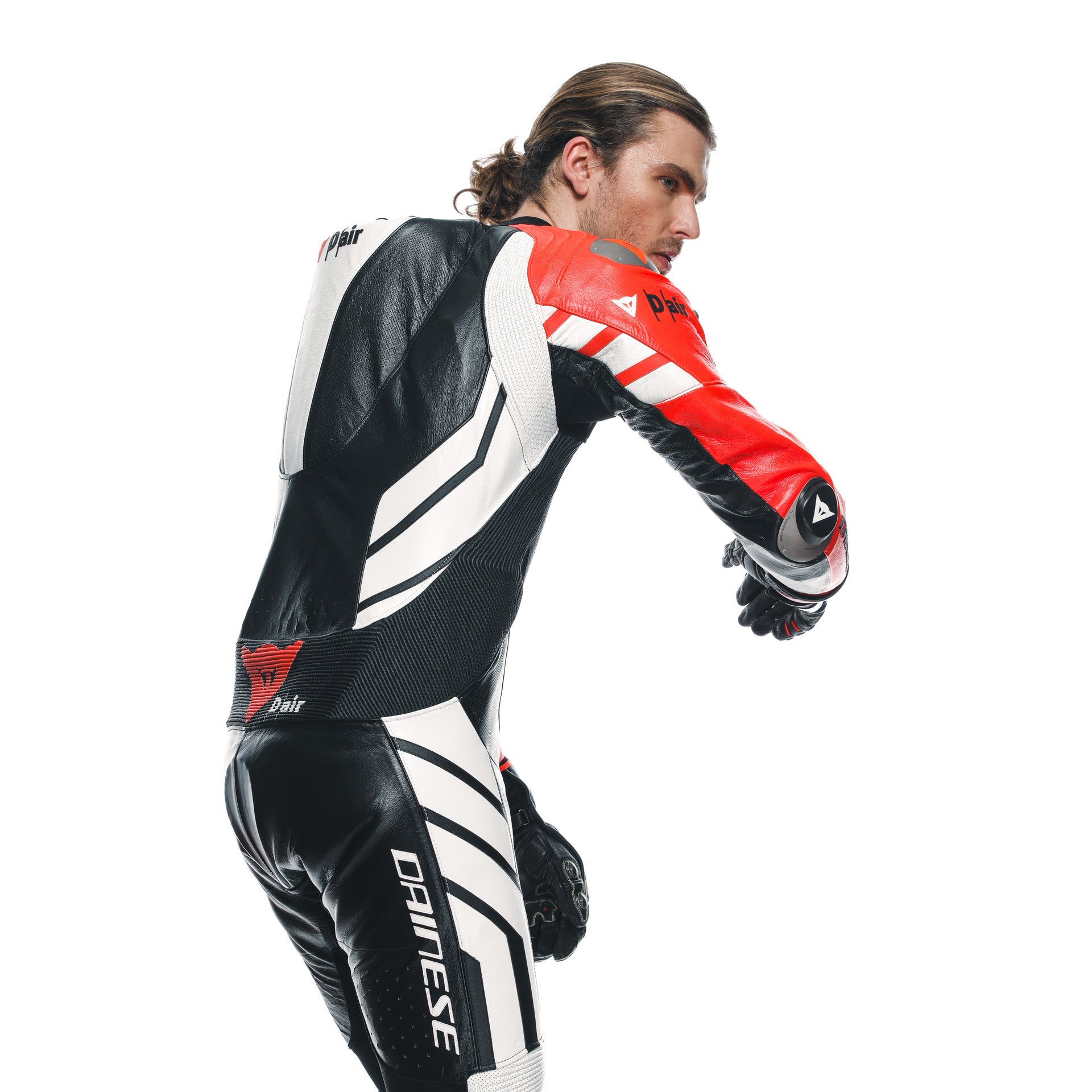 Mugello 3 D-AIR® Dainese Combinazione in pelle monopezzo. Uomini | Nero/rosso