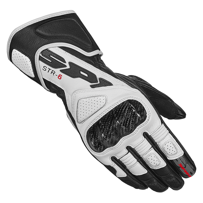 Guanti da moto in pelle Spidi STR-6 Racing | Uomo | Nero/Bianco | A221011 