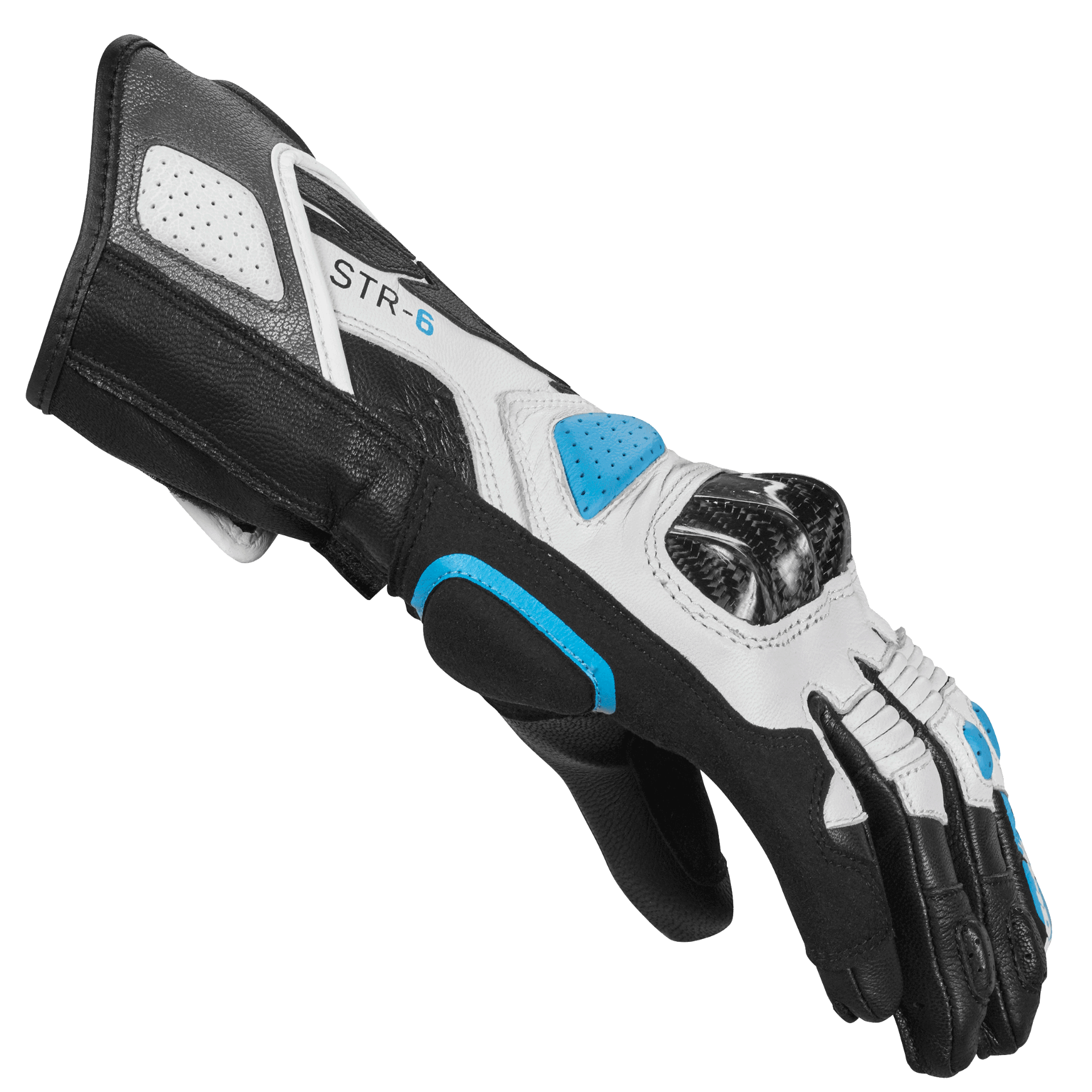 Guanti moto in pelle Spidi STR-6 Sport | Donna | Grigio/Bianco/Provence | A222302 