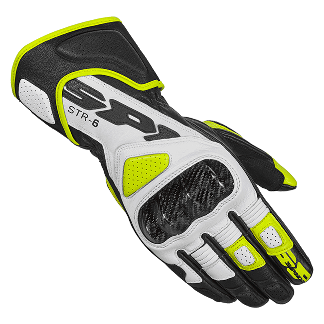 Guanti da moto in pelle Spidi STR-6 Racing | Uomo | Nero/Giallo fluorescente | A221394 