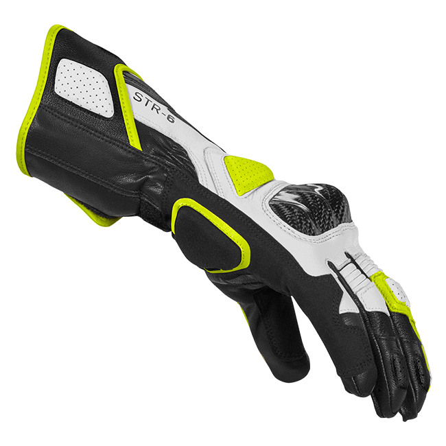 Guanti da moto in pelle Spidi STR-6 Racing | Uomo | Nero/Giallo fluorescente | A221394 