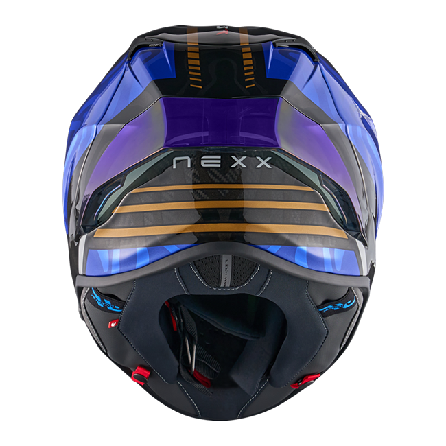 Nexx X.R3R Casco Swirl Carbon Blu profondo Oro 01XR323489126 