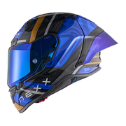 Nexx X.R3R Casco Swirl Carbon Blu profondo Oro 01XR323489126 