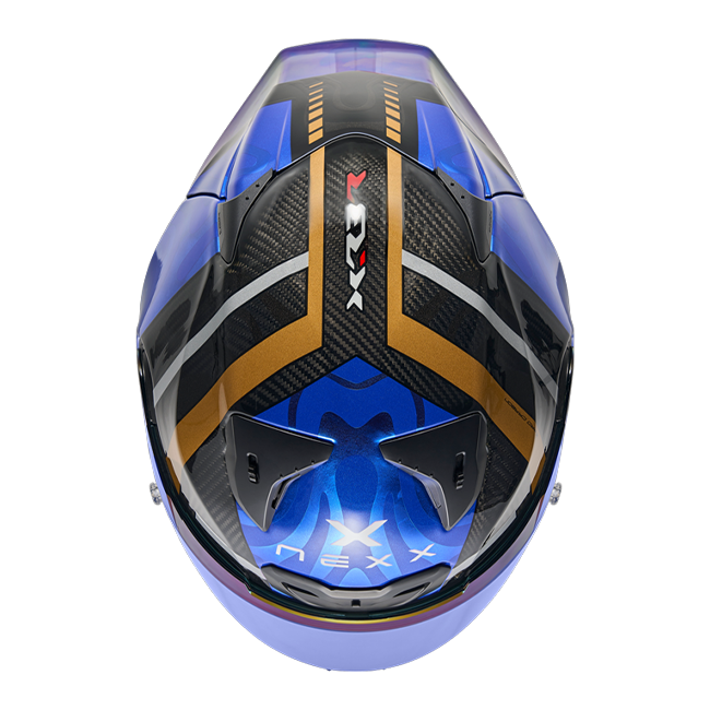 Nexx X.R3R Casco Swirl Carbon Blu profondo Oro 01XR323489126 