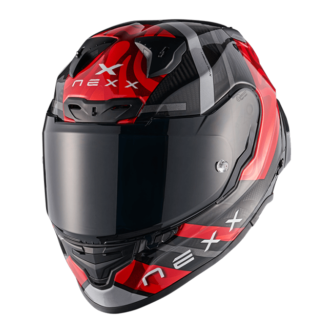 Casco Nexx X.R3R Swirl Carbon Rosso Argento 01XR323489023 
