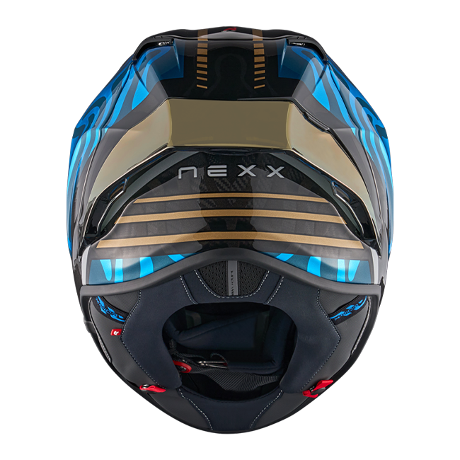 Nexx X.R3R casco Swirl Carbon Cielo Blu Oro 01XR323489780 