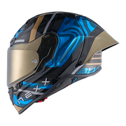 Nexx X.R3R casco Swirl Carbon Cielo Blu Oro 01XR323489780 