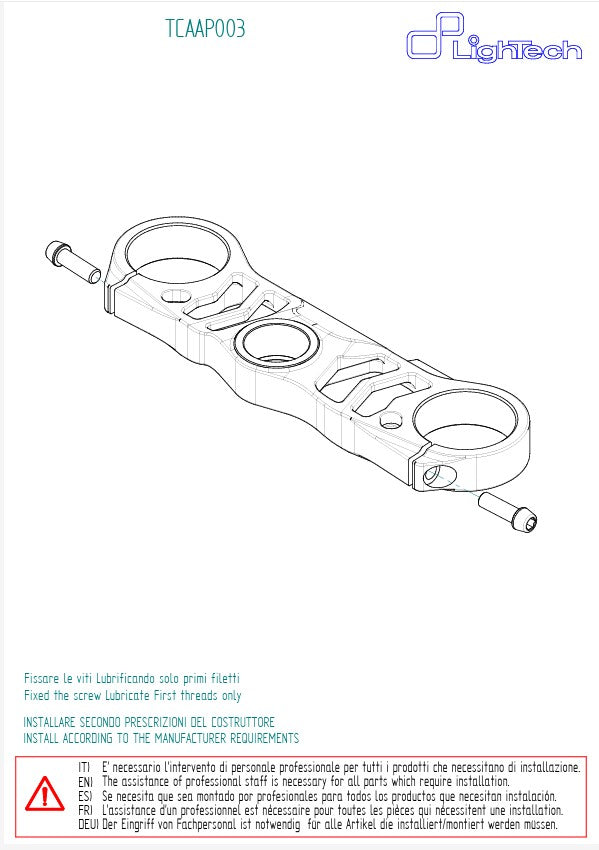 Gabel Bridge (in alto) Lightch Aprilia RSV4 RF (15-19) TCAAP003NER