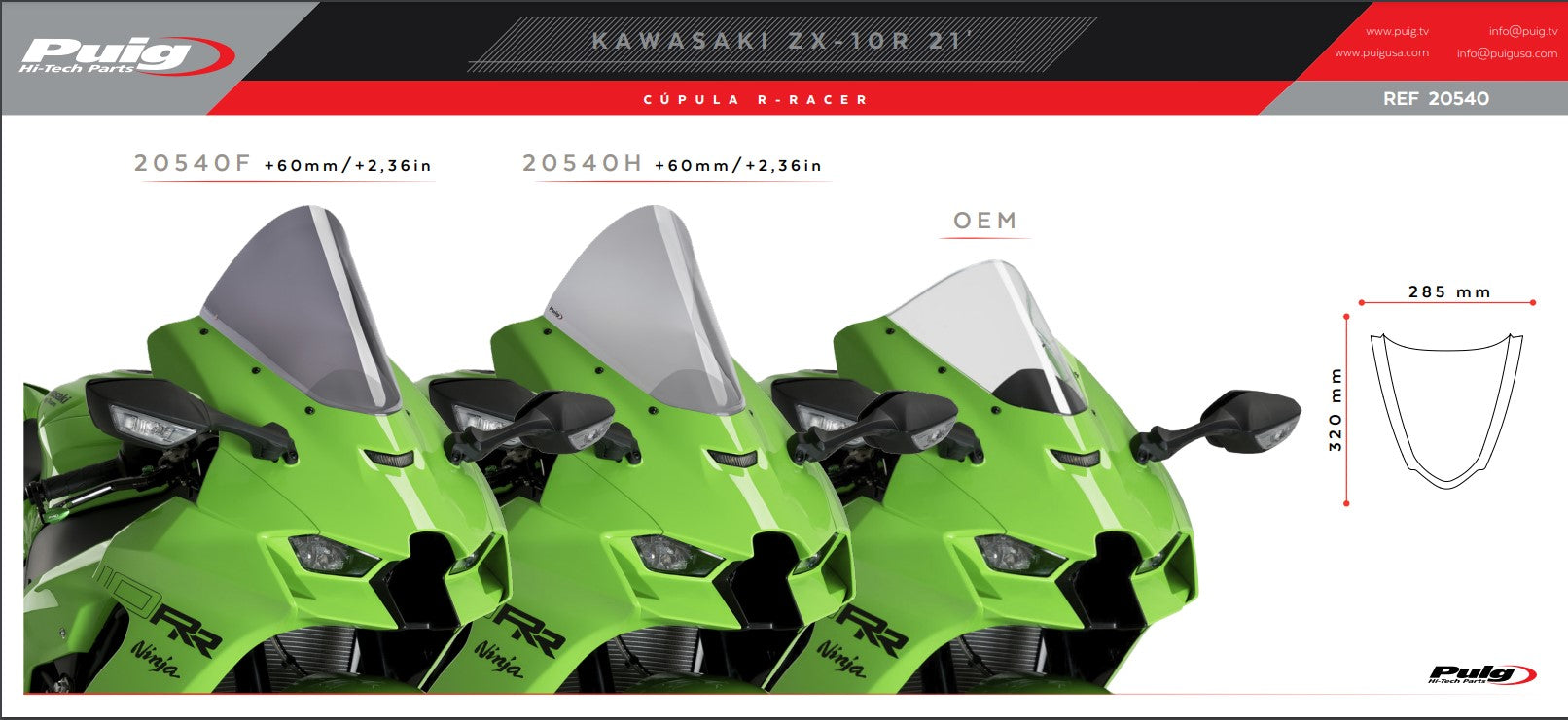 PUIG R-RACER TAGLIO KAWASAKI ZX-10R/RR (21-25) 20540