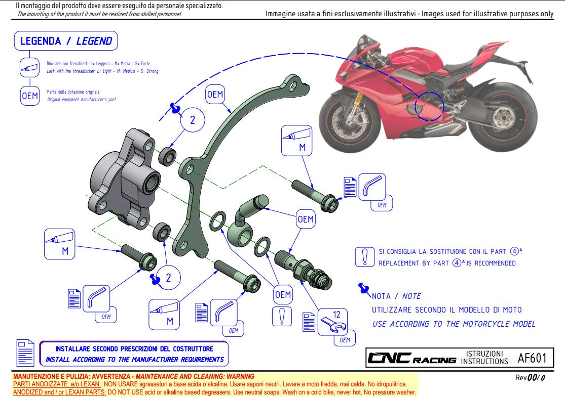 Cilindro del freno della frizione CNC Racing Ducati Panigale V4/S (2025) AF601 